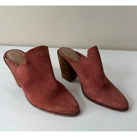 Chinese Laundry Suede Heeled Mules Size 9 Womens Rust Block Heel Point Toe‎ - Picture 2 of 9